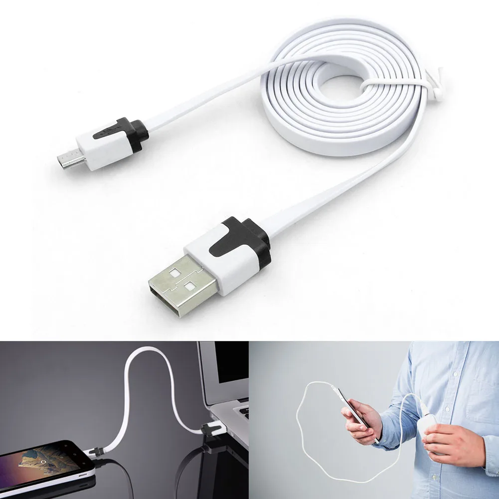 1 m مايكرو USB شقة المعكرونة مايكرو شاحن يو اس بي مزامنة الحبل كابل USB2.0 إلى المصغّر USB ل شاحن هاتف محمول يعمل بنظام تشغيل أندرويد الذكية MP3 اللاعب...