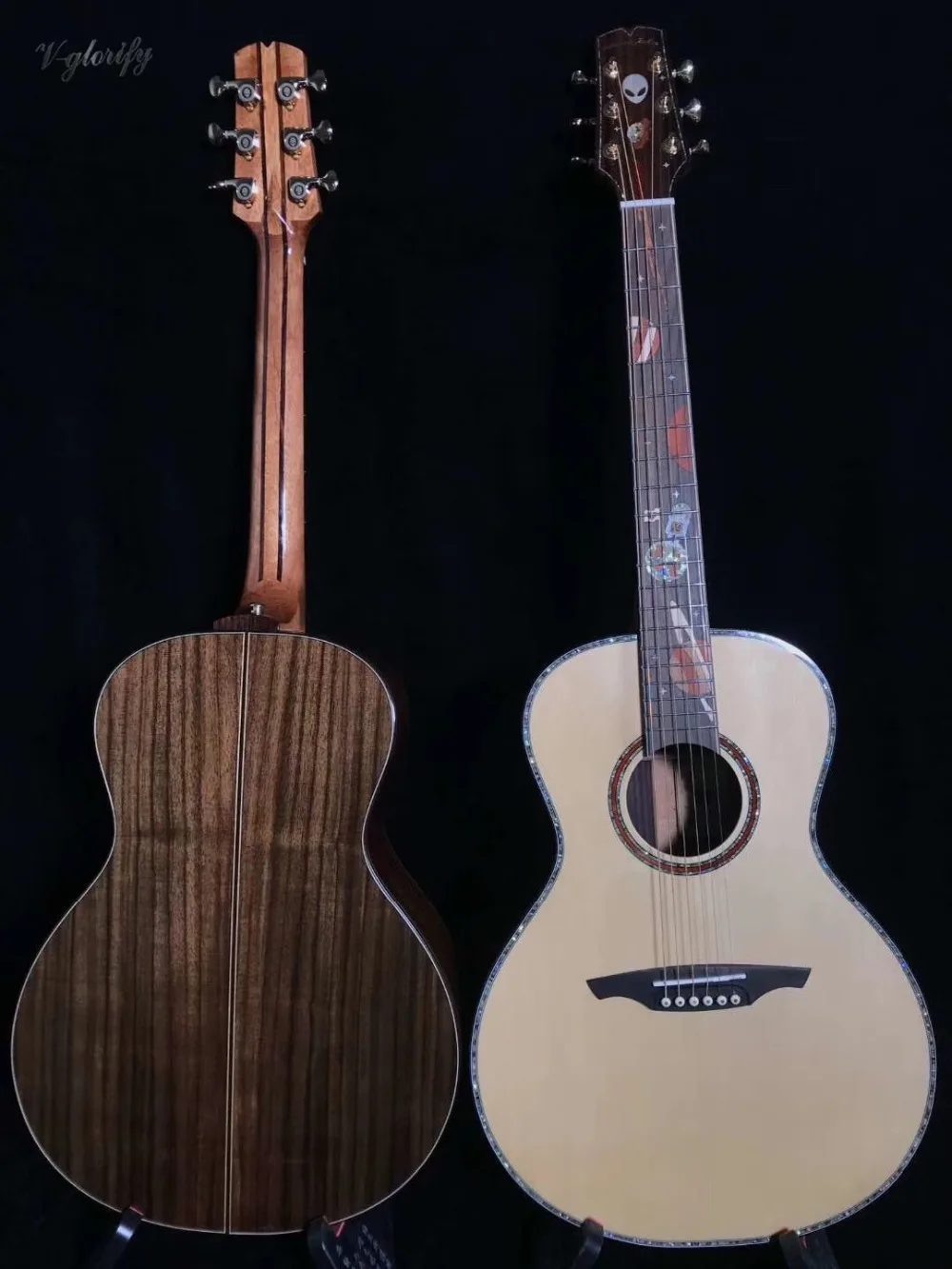 

38inch OM shape factory handmade solid wood acoustic guitar with case