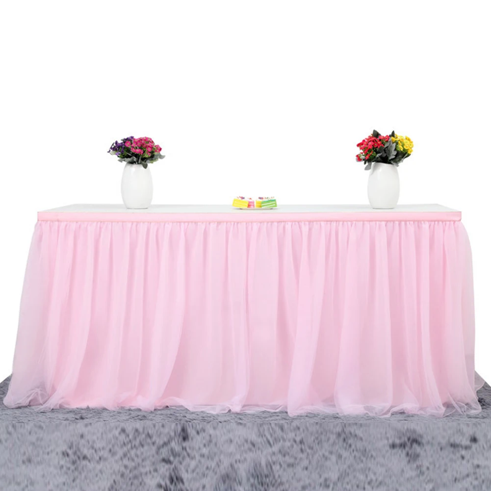 

4.66 yd Tulle Tutu Table Skirt Tulle Tableware for Wedding Decoration Baby Shower Party Wedding Table Skirting Home Textile