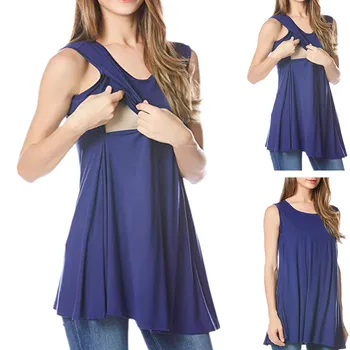 

Women's Pregnant Maternity maternity clothes tops and blouses Sleeveless Solid Tops Breastfeeding Nusring Maternity Clothes