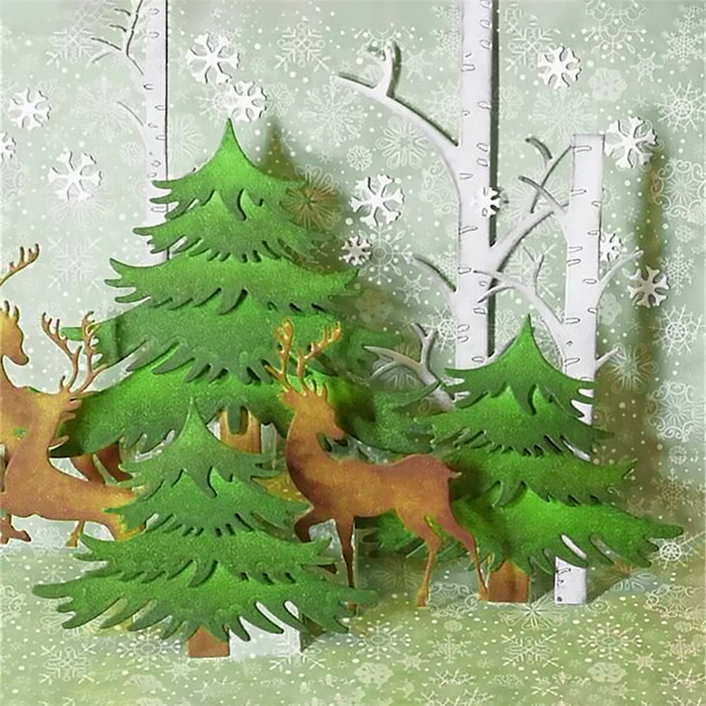 

HamyHo Metal Steel Cutting Dies Stencil Tree Frame Christmas For DIY Scrapbooking Paper/photo Card Embossing Dies Making Cards
