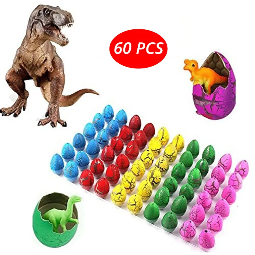 

Original 60Pcs Funny Inflatable Child Magic Growing Dino Eggs Hatching Dinosaur Add Water Kids Toy Educational Toys for Children
