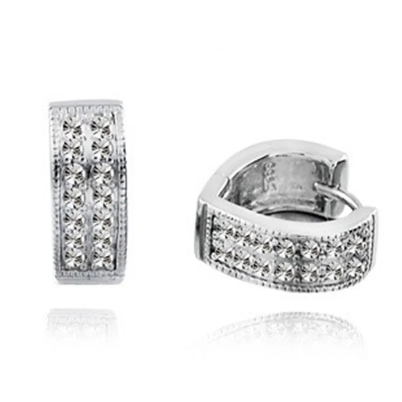 

925 sterling silver Stud earrings Temperament is a heart Set auger Women's fashion jewelry wholesale