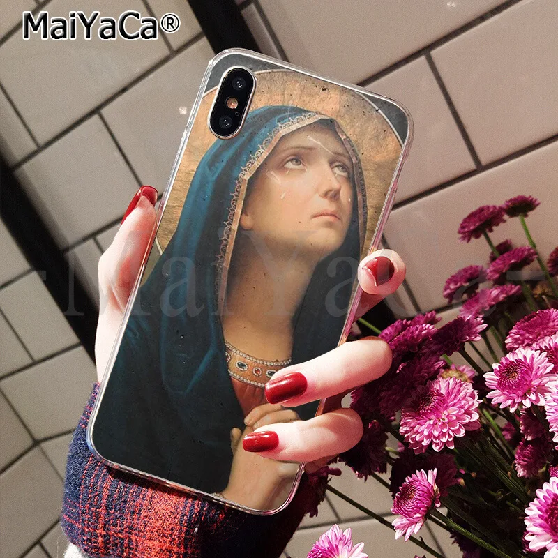 MaiYaCa Virgin Mary Christian Рождество Новое поступление черная ячейка чехол для телефона iphone 11 pro 8 7 66S Plus X XS MAX 5s SE XR