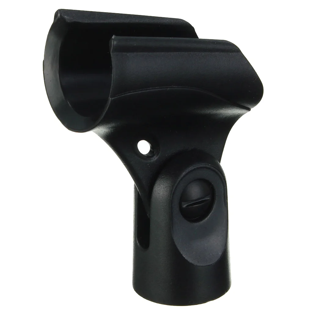 Microphone Clip Holder Plastic 5/8inch Male Mic Stand Mount Black Electric Instrument Parts & Accessories