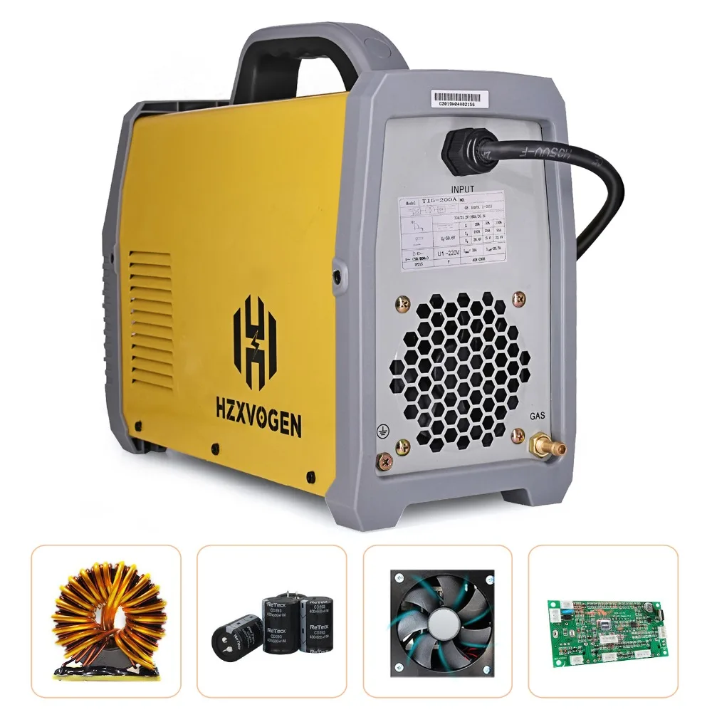HZXVOGEN Tig сварочный аппарат WSE 200A Arc TIG MMA 2 в 1 аргон 2T 4T сварочный аппарат из нержавеющей стали и углеродистой стали Технология IGBT