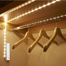 

1M 2M 3M Wireless Motion Sensor LED Strip Battery Power Night light Under Bed lamp warm white Wardrobe Cabinet Stairs Hallway