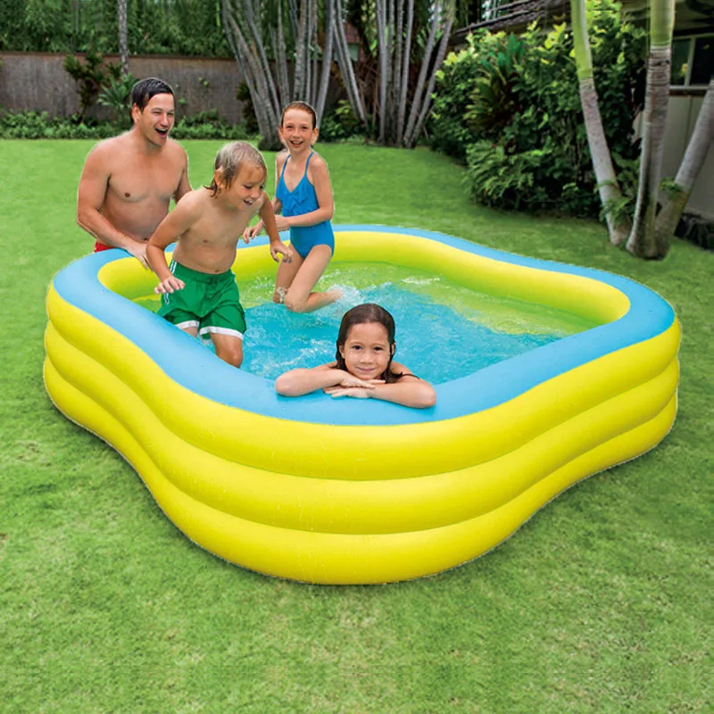 

Ultralarge 229*229*56CM Family Inflatable Pool Children's Ball Pool Safe Non-toxic Swimming Pool Foldable Tub With Pump