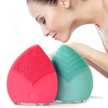 

Ultrasonic Electric Facial Cleansing Brush Waterproof Silicone Face Massager Vibration Skin Remove Blackhead Pore Cleanser