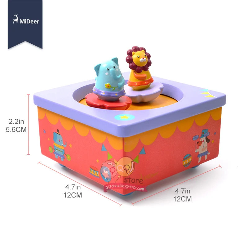 MiDeer Baby Wooden Music Box Happy Farm Dancing Animal Beautiful Tune Kids Educational Toys for Children Christmas Birthday Gift