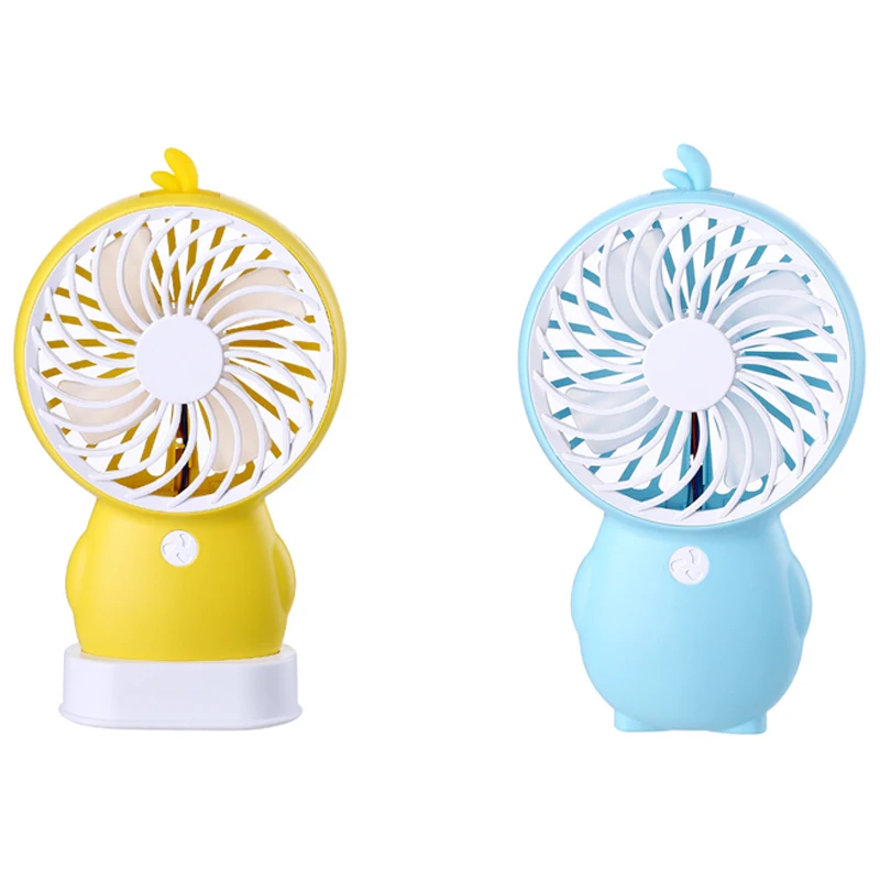 Cartoon Duckling Penguin Mini Handheld Portable Fan Usb Mute Second Gear Vigorous Four-Leaf Fan 5V
