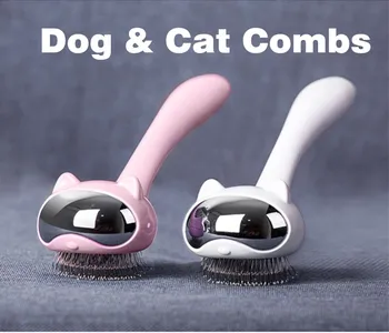 

High Quality White and Pink Plastic Combs with sus304 for dog and cat