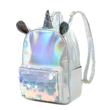 

Fashion Leather Unicorn Backpack For Women Girls Clear Mermaid Sequins Travel Bag Teenager Student Schoolbag Mochila Feminina