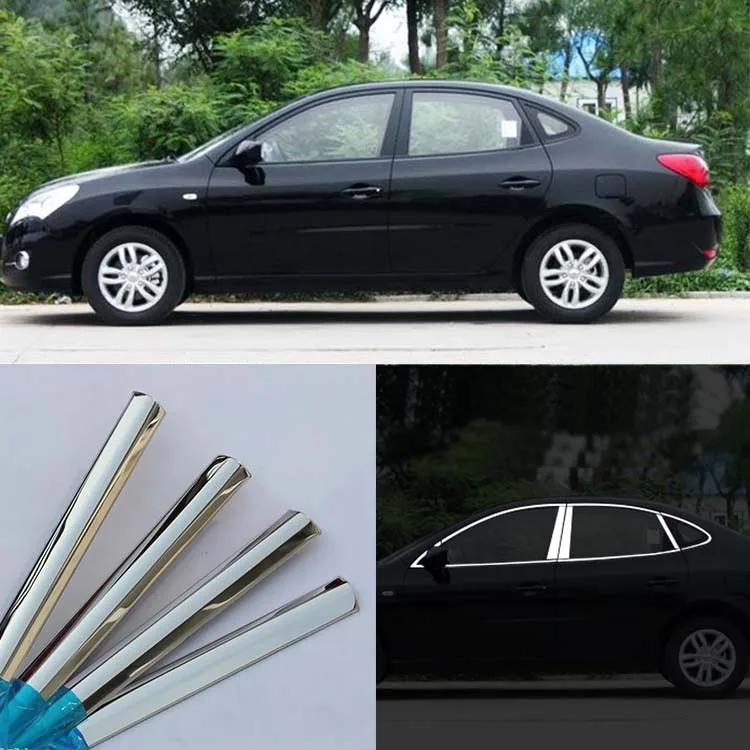 

Perfect Fit For Hyundai Elantra 2011-2014 Stainless Steel Chrome Window Sill Belt Trim Windows Molding Trim