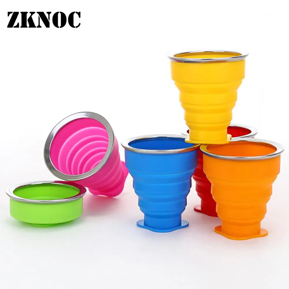 ZKNOC 1 шт. портативная силиконовая чашка Выдвижная складная для воды