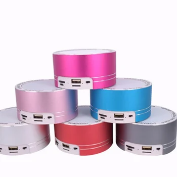 

Portable Metal Texture Bluetooth Speaker Wireless Speakers TF USB FM Stereo Bass Loudspeaker For Smartphone With Charging LineFS