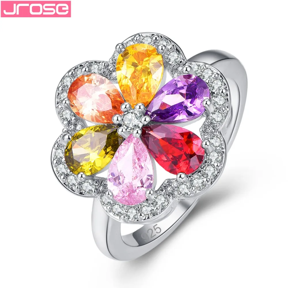 JROSE Cluster модные ювелирные изделия цветок фиолетовый красный белый розовый