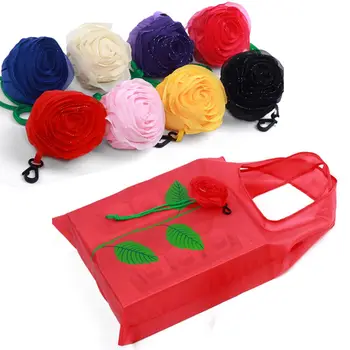 

2020 Hot sale New fashion Multi-color Rose Flower Reusable Eco Bags Foldable Shopping Travel Grocery Bag new arrival