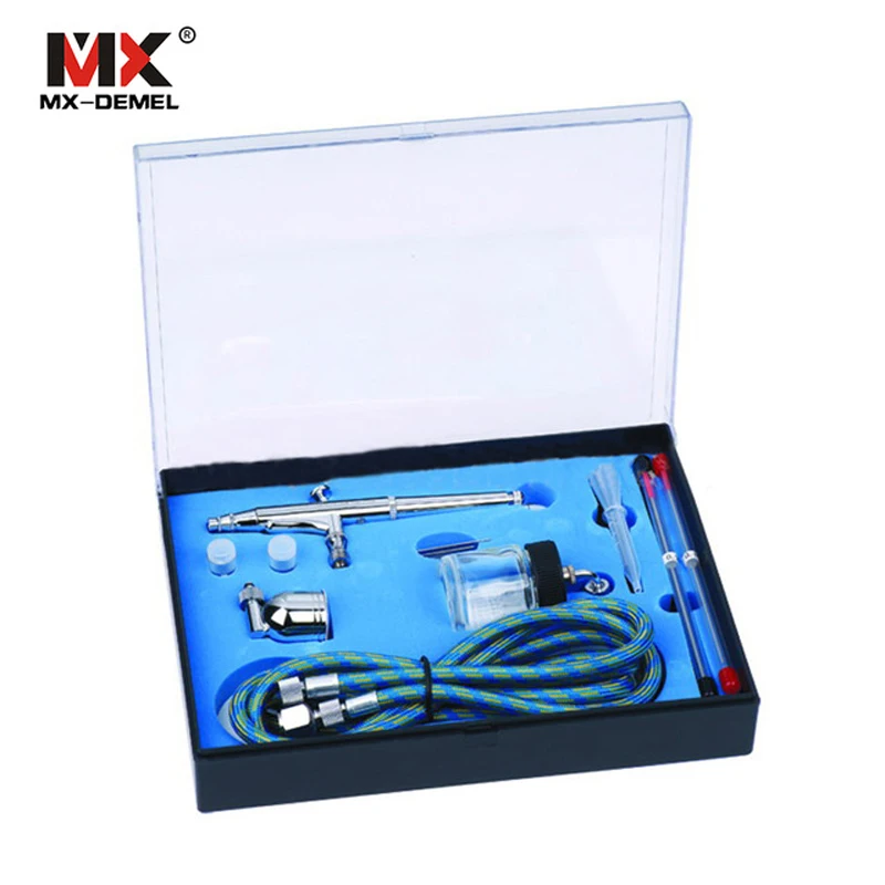 

MX-DEMEL Spray Gun Set 0.2mm / 0.3mm / 0.5mm Needles & Nozzles Dual Action Airbrush Air Compressor Kit Power Tools Accessories