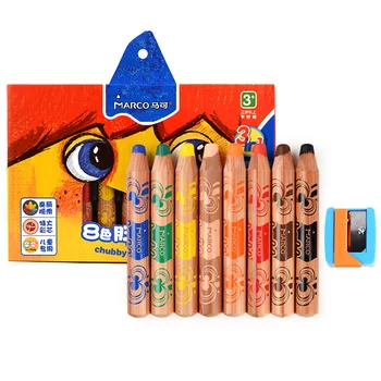 

8 Colors Cute Thick Colored Pencils for Kids Environmental Chubby Color Pencil Drawing Crayon Pencil School Office Art Supplies