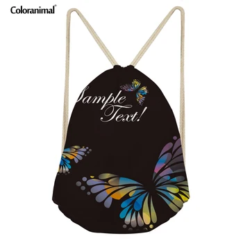 

Coloranimal Beautiful Butterfly Women Teenager Girls Canvas Drawstring Bags Children Mochilas Schoolbags 3D Printed Travel Bags
