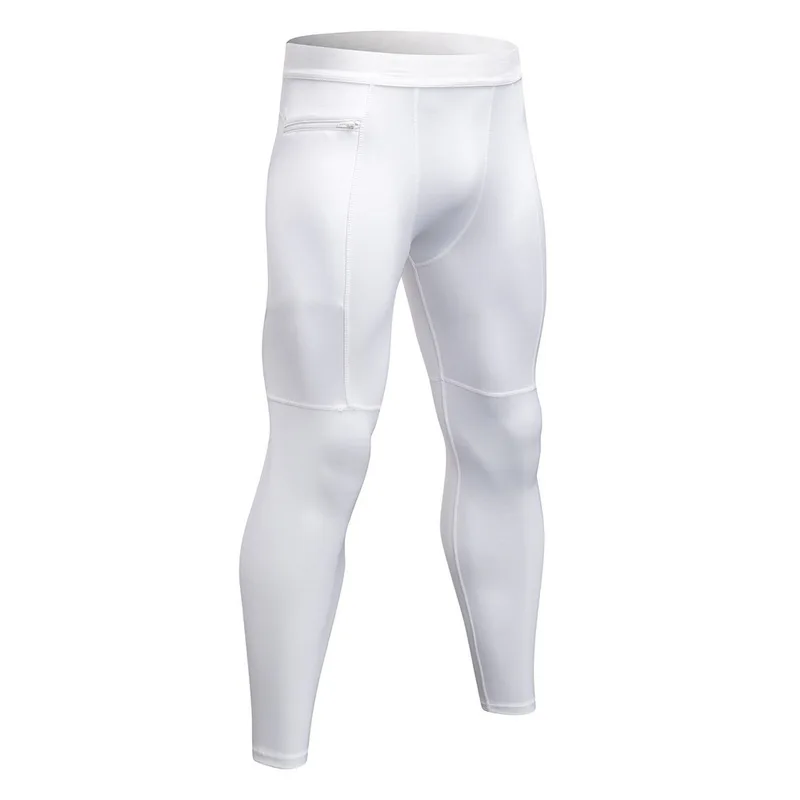 HEFLASHOR брендовые новые мужские спортивные компрессионные штаны для спортзала с карманом под слоем, короткие штаны, спортивные колготки, шорты - Цвет: White 2