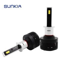 SUNKIA H1 Car LED Headlight Conversion Kit Pure Whte 6000K All-in-one Driving Lamps 12v-24v 72W 9200LM Headlamp Bulbs