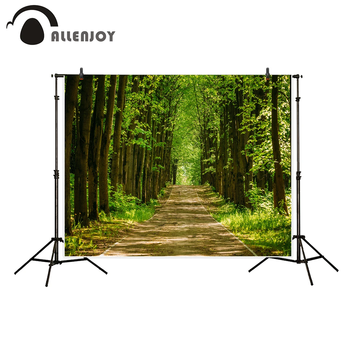 

Allenjoy backgrounds for photography studio walkway lane path green trees forest beautiful road park spring backdrop photocall