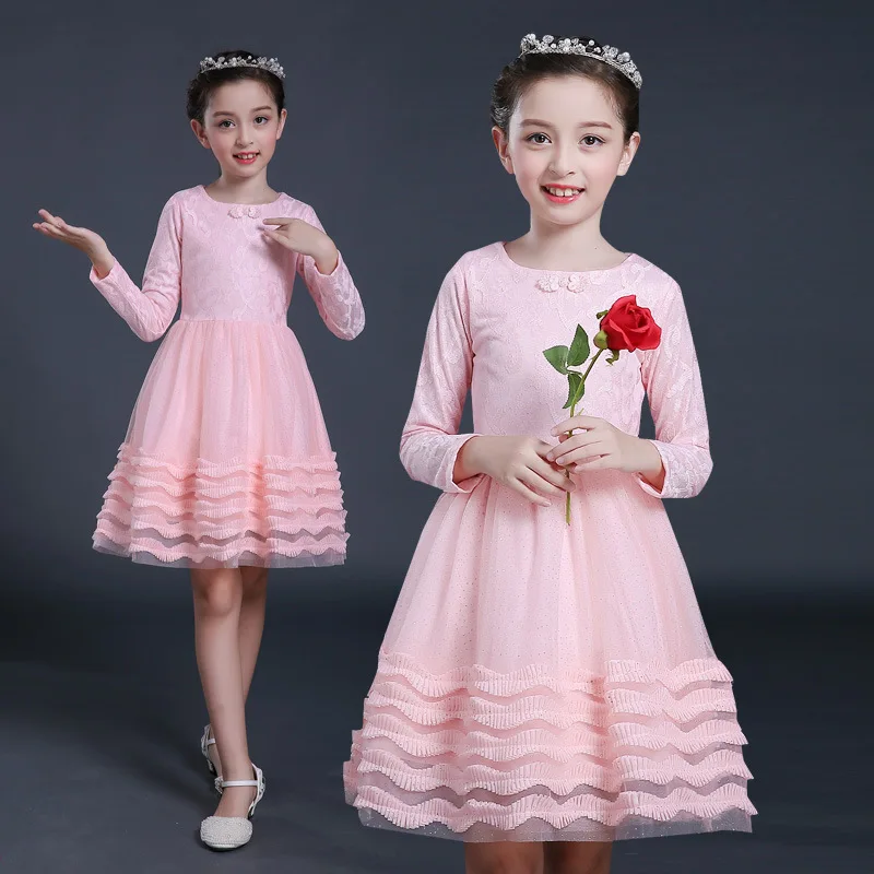 Рождественское платье для девочек; осенние платья для детей от 4 до 12 лет; элегантное вечернее платье с блестками для девочек-подростков; праздничная одежда; цвет красный, розовый