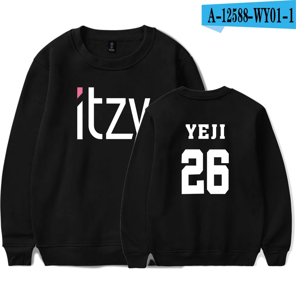 27 Новая Мода Kpop Itzy толстовки с принтом для мужчин женщин монолитным Толстовка повседневное О образным вырезом длинным рукавом унисекс Harajuku - Цвет: 27