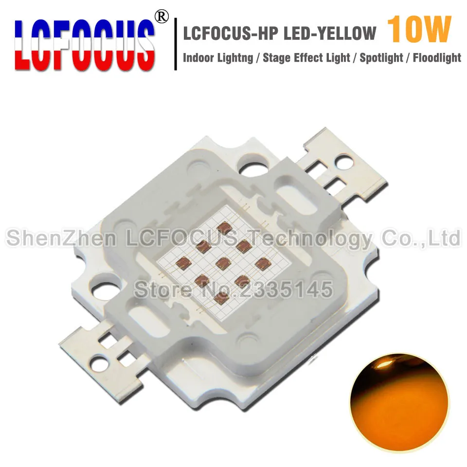 Мощный светодиодный чип COB 1 Вт 3 5 10 20 30 50 100 желтый 590 595нм SMD диодный прожектор