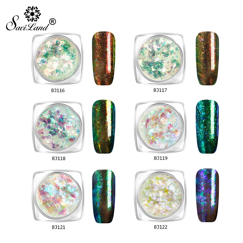 

Saviland Chameleon Brocade Cloud Powder Pigment Laser Gel Sequins Paint Nail Art Decoration Magic Starry Sky Mirror Effects