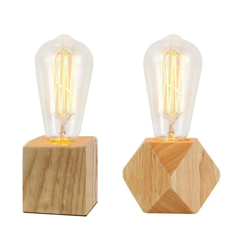 Buy Retro Coffee Shop Table Lamp Wood Vintage Desk