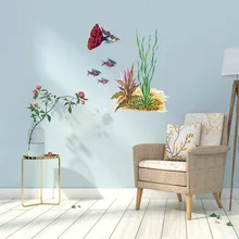 Наклейка s подводная Золотая рыбка водная трава ручная роспись креативная настенная наклейка пленка витражная стеклянная bomboniere de vidro para doces