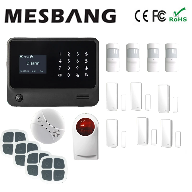 wifi alarm system with English, French,Russian,Spanish,Dutch free