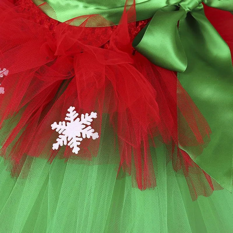 Детское рождественское праздничное платье для маленьких девочек фатиновое платье-пачка со снежинками костюм принцессы с цветами праздничные новогодние платья для девочек