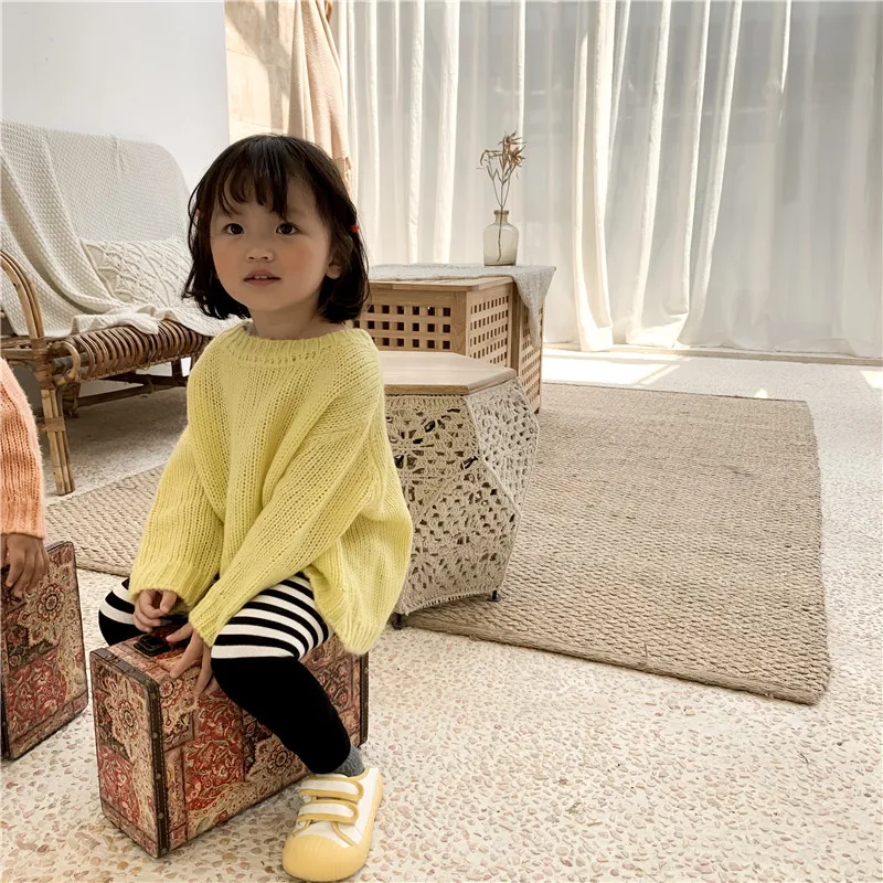 Kim Hyun-стиль, мода для девочек, Свободные Повседневные свитера ярких цветов, на любую погоду цвет вязаная шерстяная пряжа, одежда