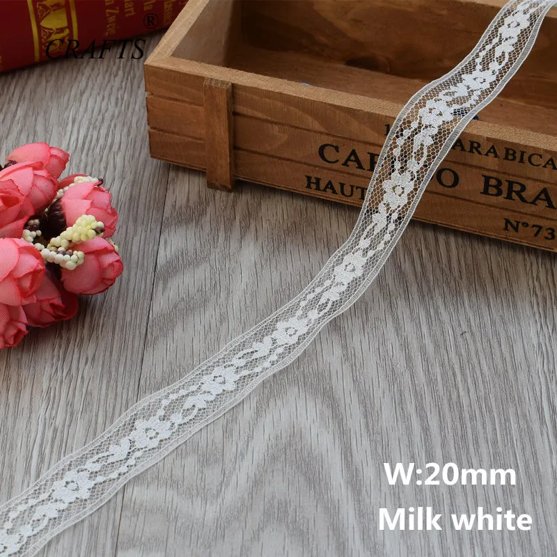 Lace Fabric Lace Ribbon Lace Garment Accessories Lace Sewing Supplies Lace Sewing Accessories Lace Accessories Lace Decoration 10 yards milk white lace ribbon European lace fabric sew embroidery dress accessories