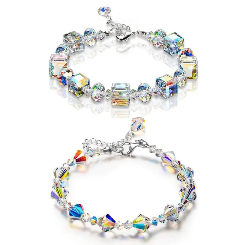 

Sparkling Bracelet for Women Aurore Boreale Crystals Link Chain Stretch Bracelet Fashion Jewelry Gift A Little Romance