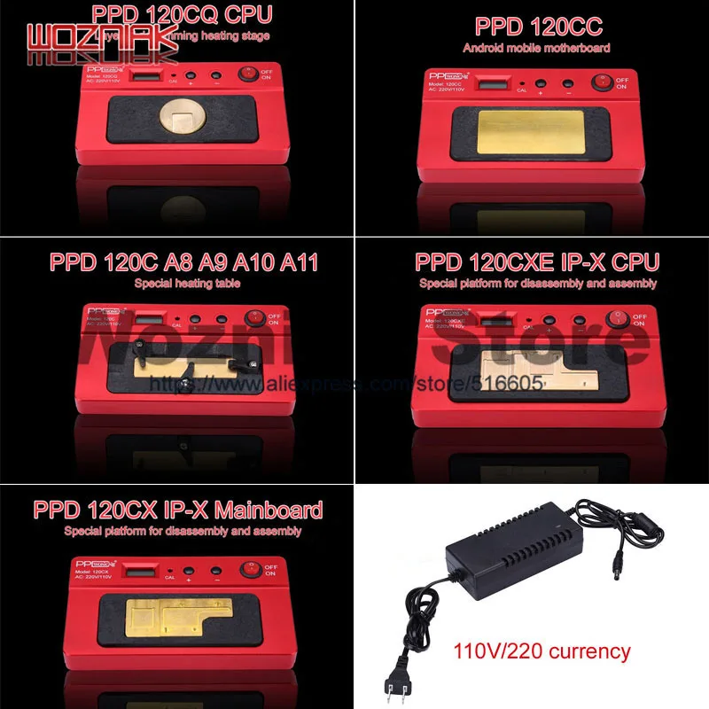 Acheter Nouveau PPD 120E CX CC QC intelligente démantèlement plate forme pour iphone 5 6 7 8 x Android BGA Carte Mère CPU Spécial chauffage table