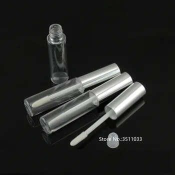 

50pcs/lot Clear Empty Lip Gloss Tube With Silver Cap DIY Plastic High Grade Liquid Lipstick Bottle Lip Eyelash Growth Tube 8.5ml