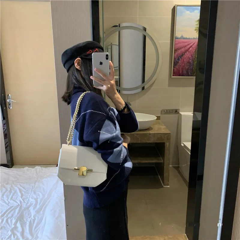 

Retro Fashion Female Square Bag 2018 New High quality Matte PU leather Women's Designer Handbag Chain Shoulder Messenger bags