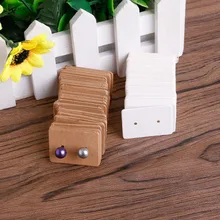 JAVRICK 100 Pcs Em Branco Brincos Da Orelha Studs Exibição Cartão de Papel Kraft Pendurar Tags Jóias