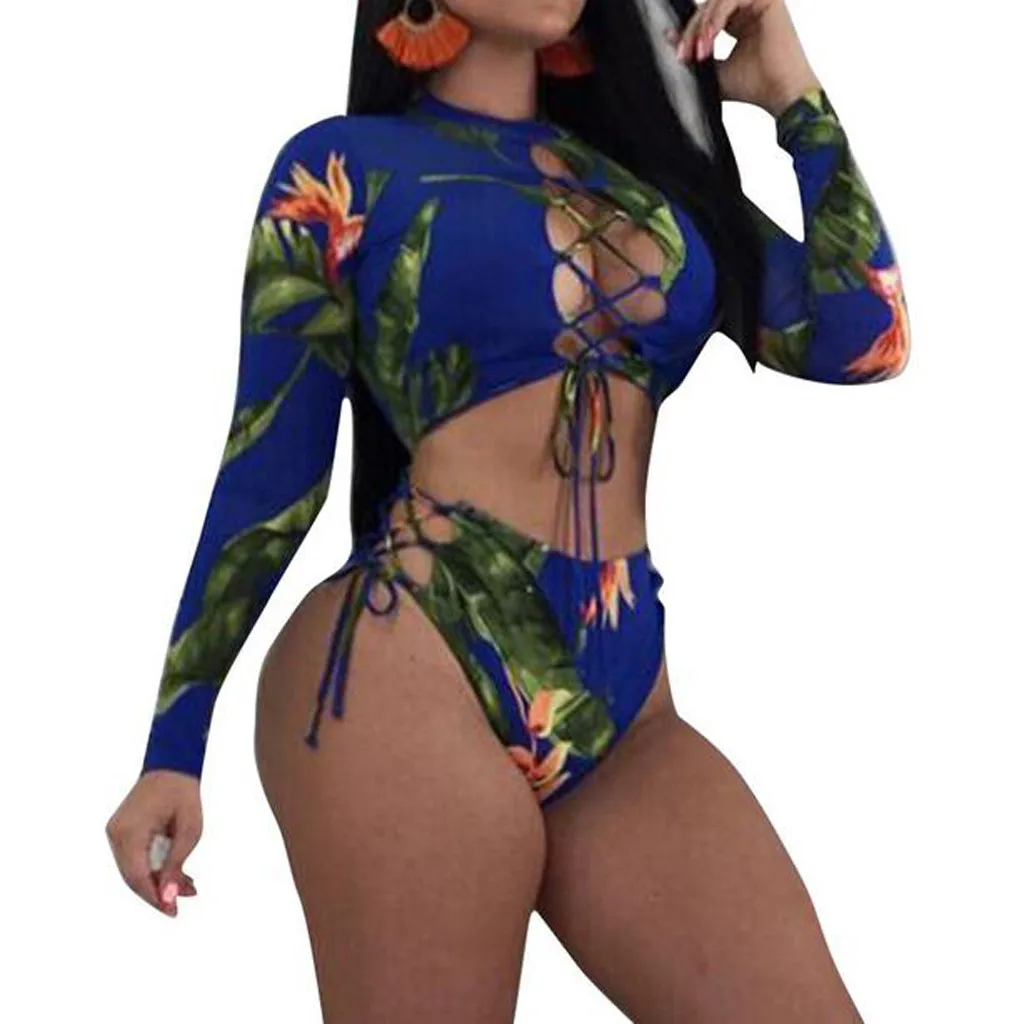 

Women's Swimming Suit Sexy Bikini Swimsuit Women's Two Piece Print Buckle Sexy Split Swimsuit Bikini Swimsuit Beachwear