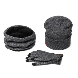 2018 Новый Для женщин Для мужчин шляпа шапки вязаные шапочки Шерсть Теплый шарф толстый ветрозащитный Балаклава шапка, шарф, перчатки