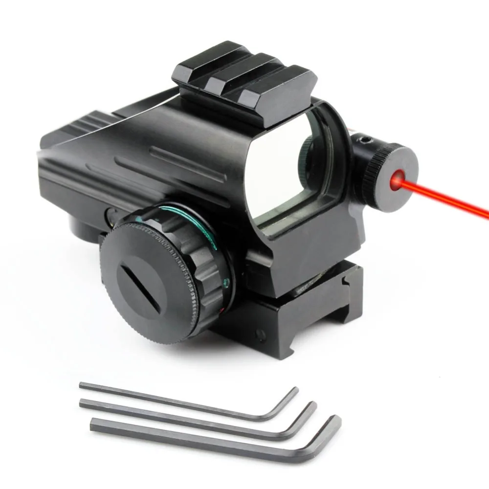 

New Style HD103C +2040/JG4 Holographic Red/Green Reflex Scope & Red Laser Sight Combo For 20 mm Rail 4 Reticles