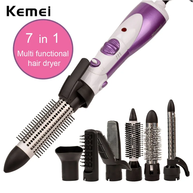 

220-240V 7 In 1 Multifunctional Electric Hair Dryer Professional Styling Tool Brush Comb Hair Straightener Curler Wand Hairdryer