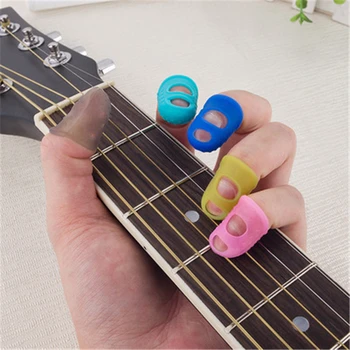 

Guitar fingertips set 4PCS silicone finger protection ukulele guitar finger sleeve protective cover beginner practice string fin