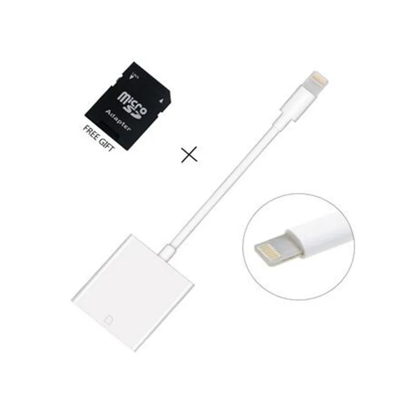 Адаптер считывателя SD карт LBSC для Apple iPhone 5/5s/6/6s/6 Plus/7/7 Plus/iPad Mini/Air приложение не