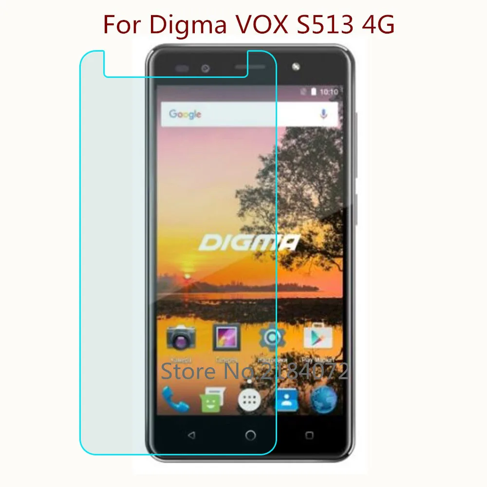Защитное стекло 9H 2.5D для телефона Digma VOX S513 4G закаленное смартфона Передняя пленка